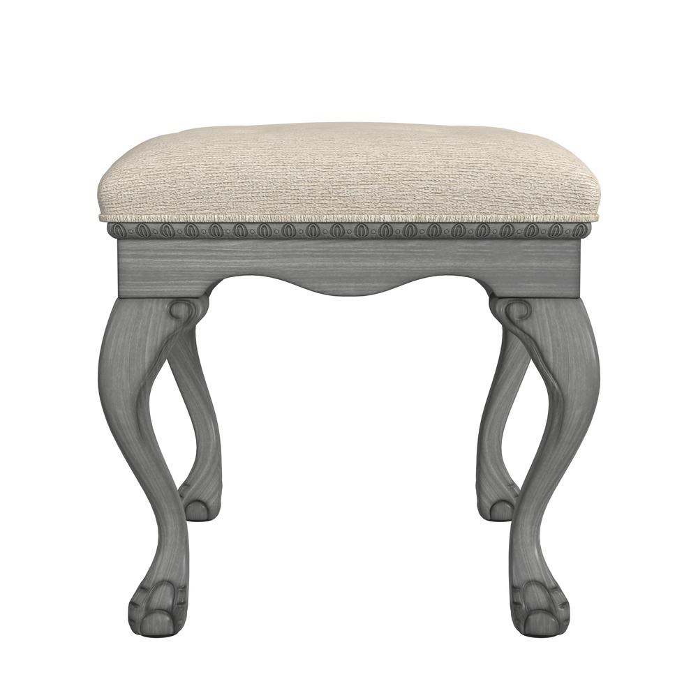 Ashford Upholstered 25.5"W Vanity Stool, Gray. Picture 3