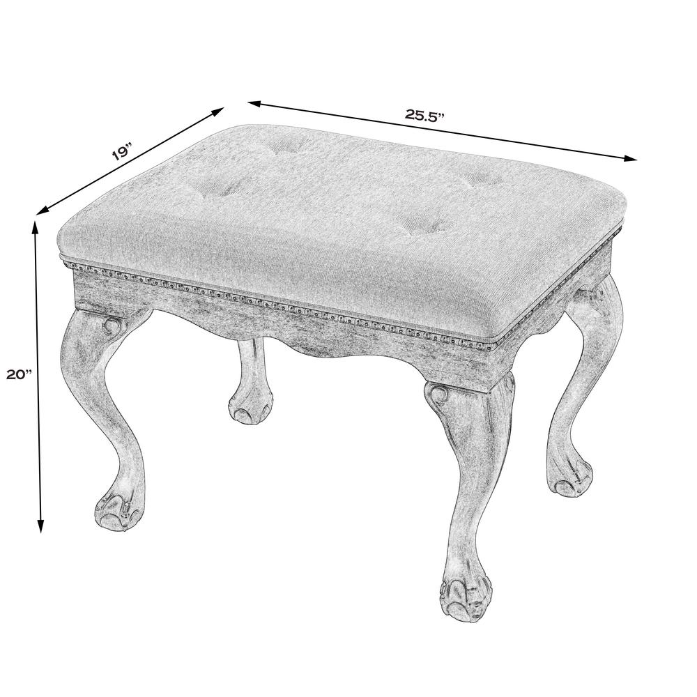 Ashford Upholstered 25.5"W Vanity Stool, Gray. Picture 5