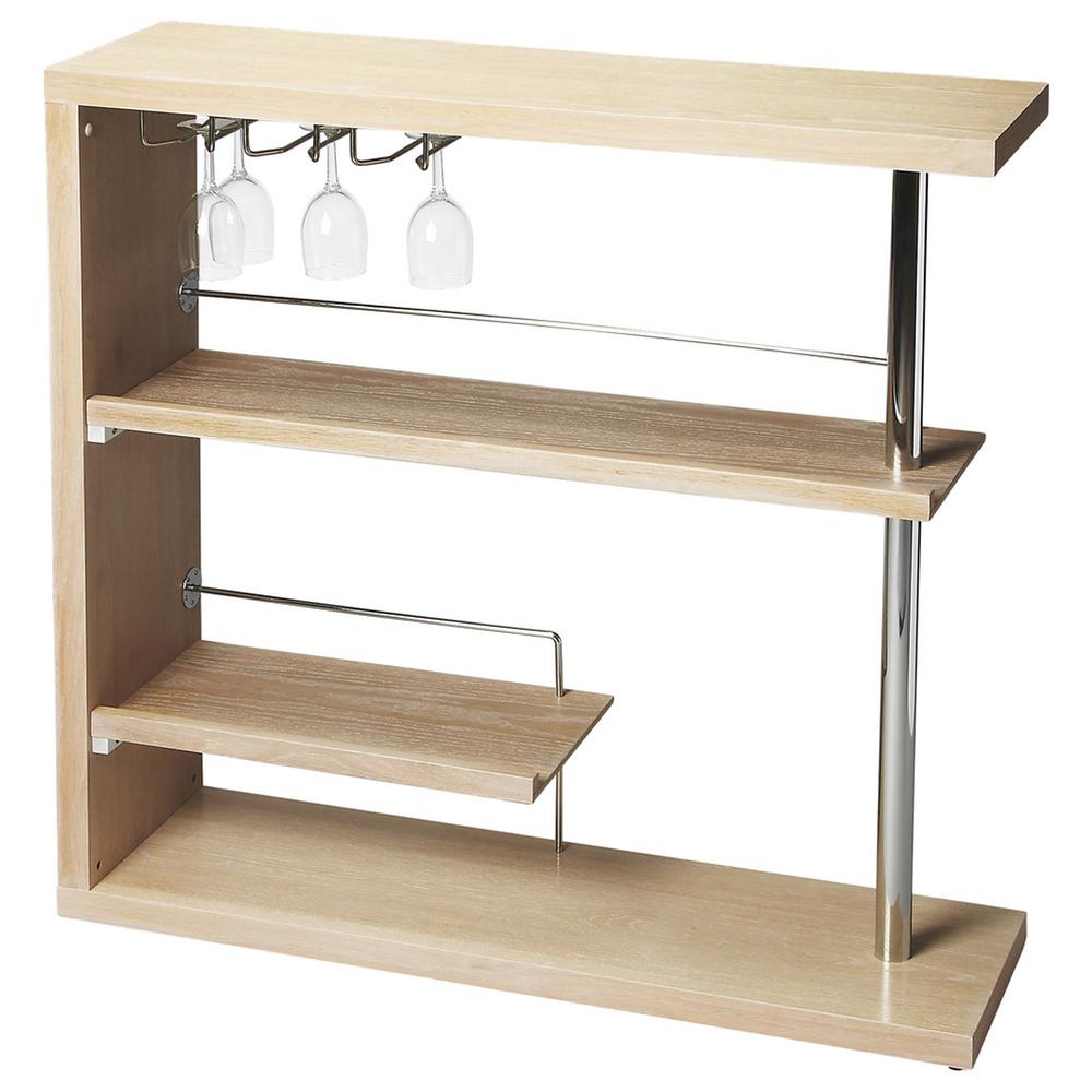 Broadway Modern Bar Cabinet, Light Brown. Picture 1