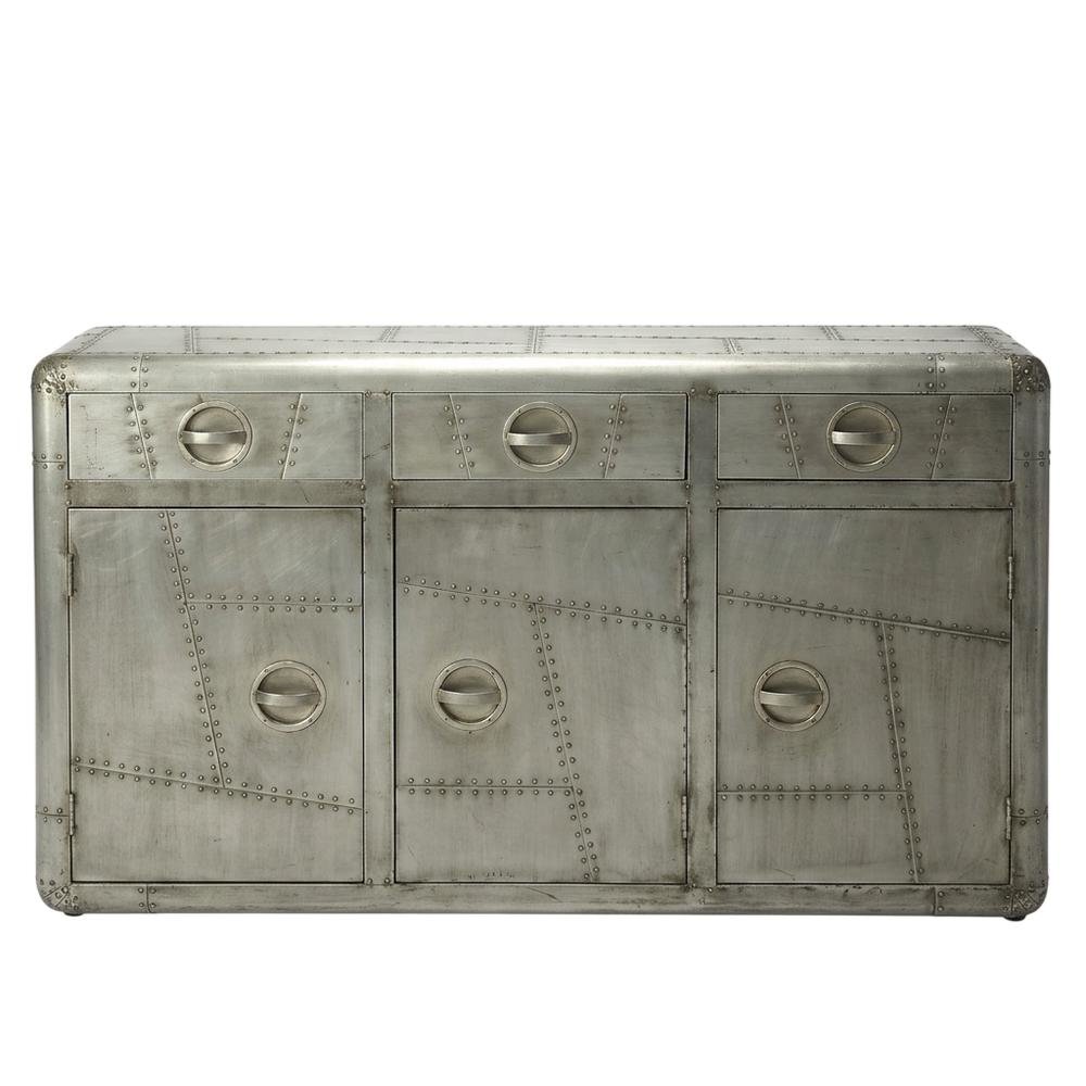 Industrial Console Cabinet with 3 Drawers, Entryway Accent Table for Living Room. Picture 1
