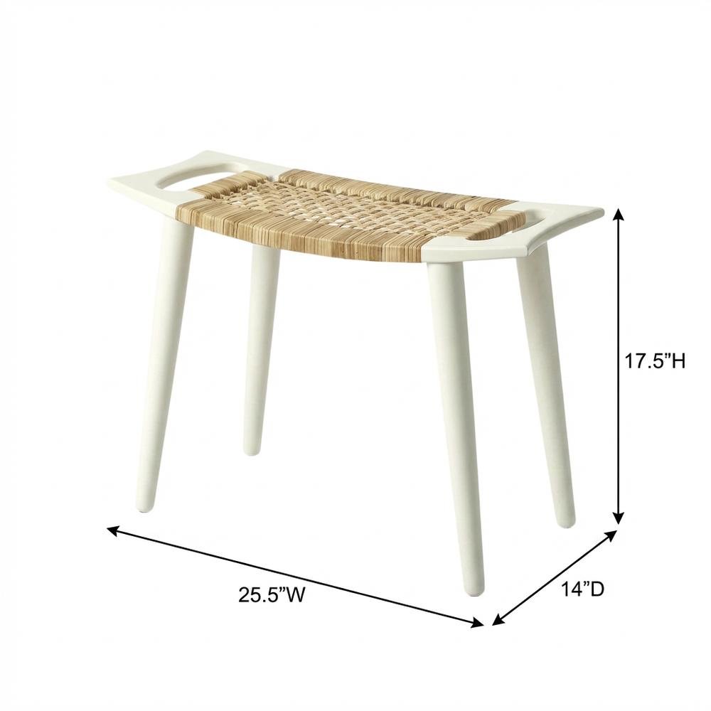 Distressed Wood Accent Stool, Coastal Style Accent Seating for Living Room. Picture 4