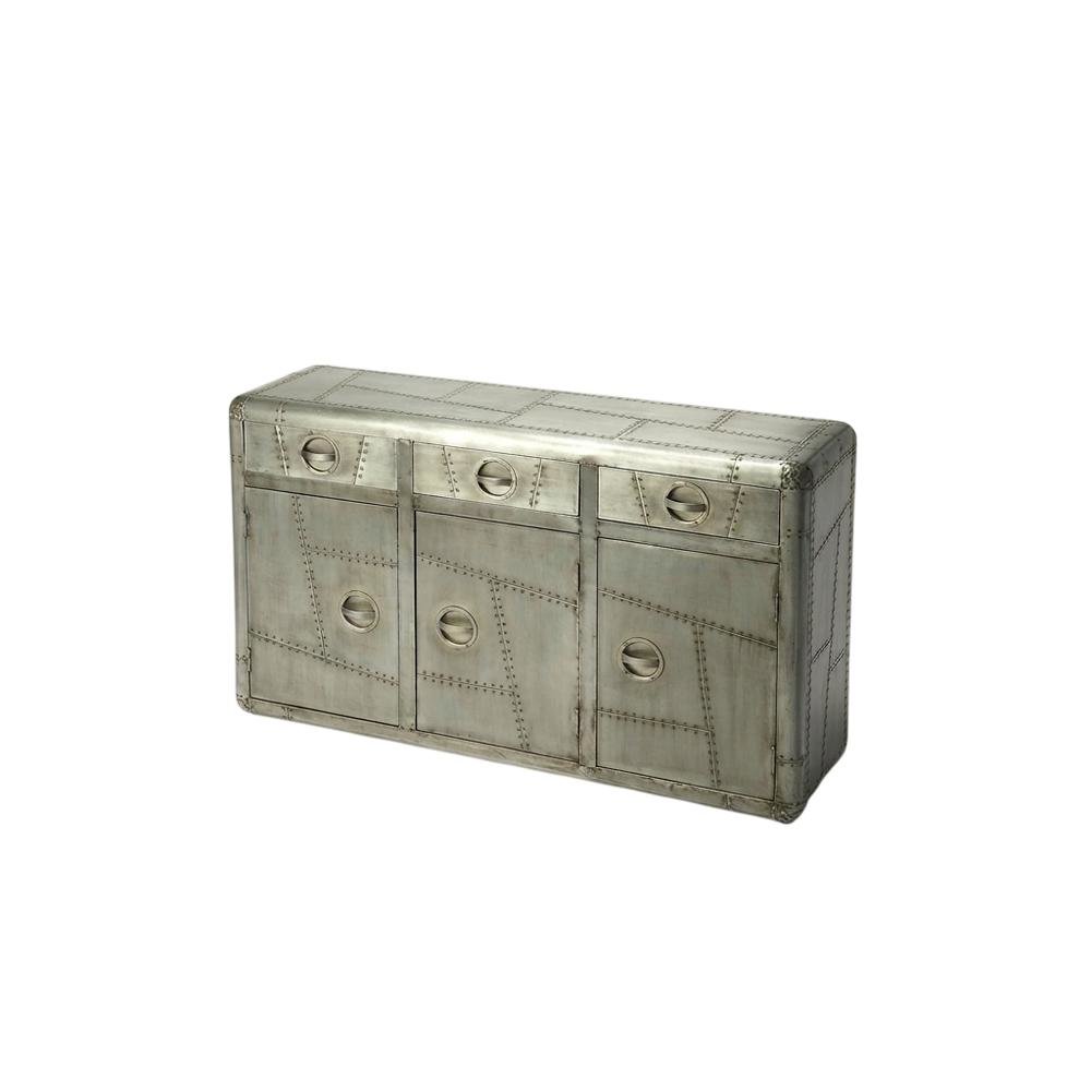 Industrial Console Cabinet with 3 Drawers, Entryway Accent Table for Living Room. Picture 5