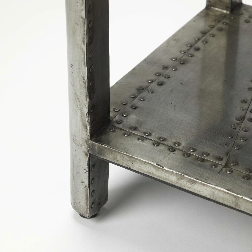 Industrial Side Table with Drawer, Square Wood End Table for Living Room. Picture 7