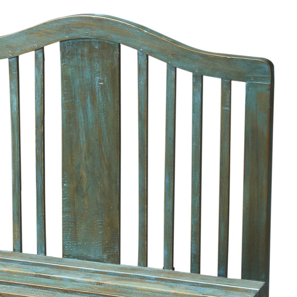 Roseland Solid Wood 30.25"W Bench, Blue. Picture 2