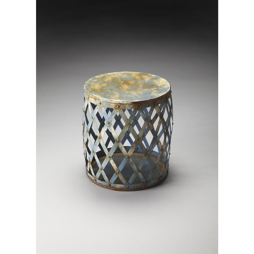 Bangor Iron Bunching Side Table, Blue. Picture 3