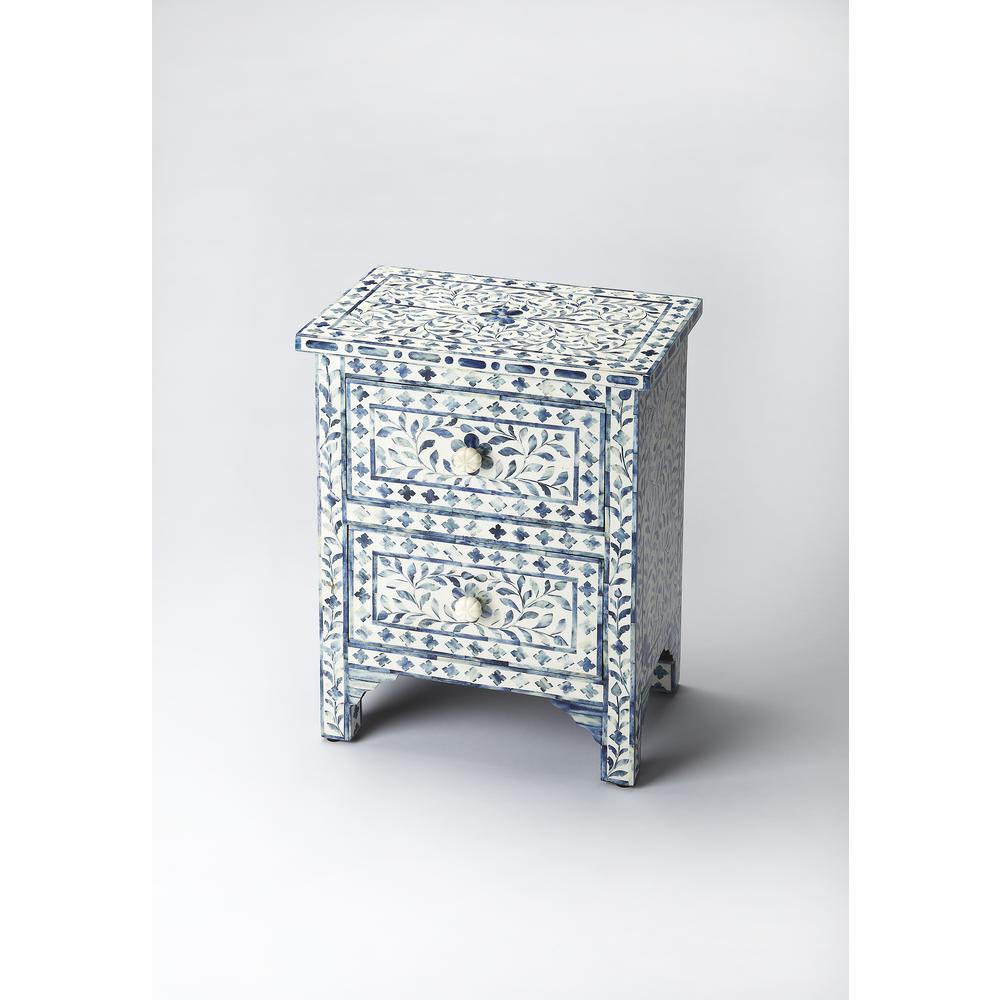 Trubadur Bone Inlay Accent Chest, Blue. Picture 1