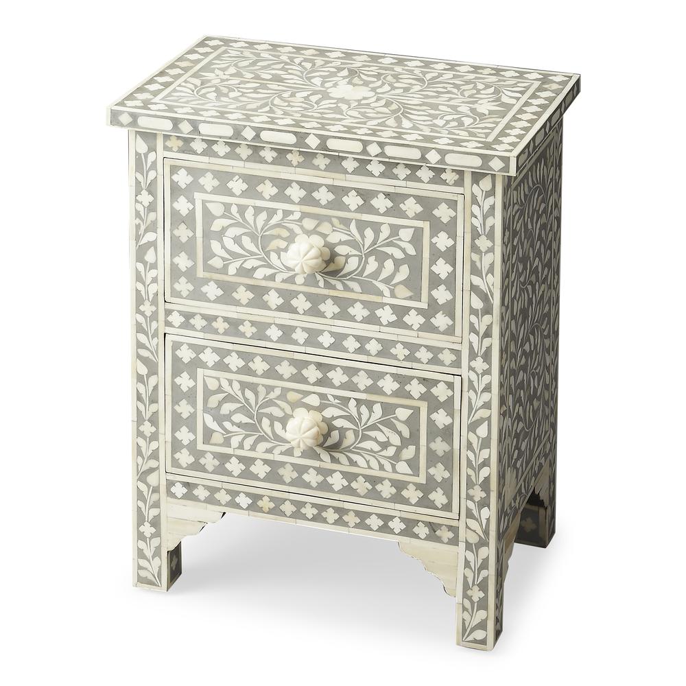 Vivienne Grey Bone Inlay Accent Chest, Gray. Picture 1