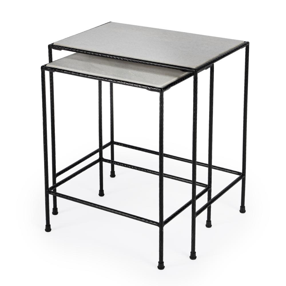 Carrera Nesting Tables, Black, Black and White. Picture 1