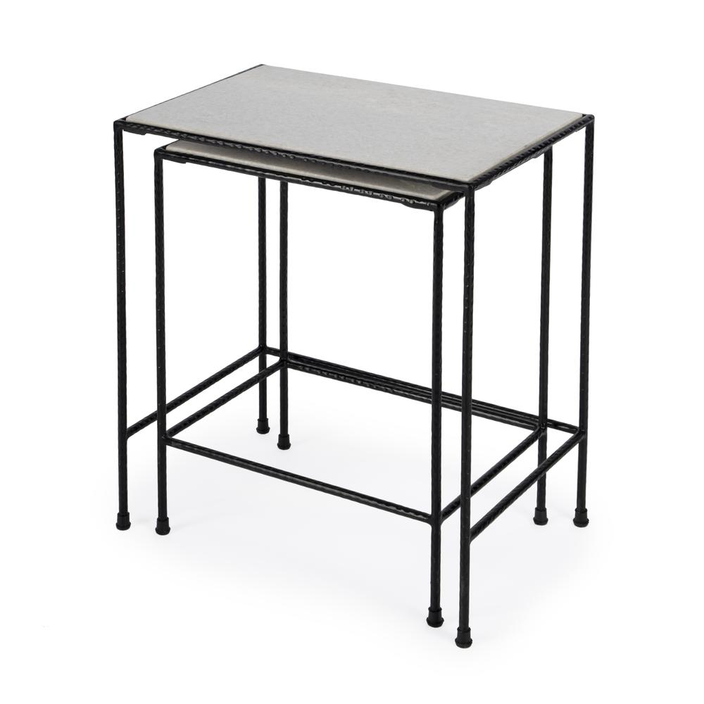 Carrera Nesting Tables, Black, Black and White. Picture 2