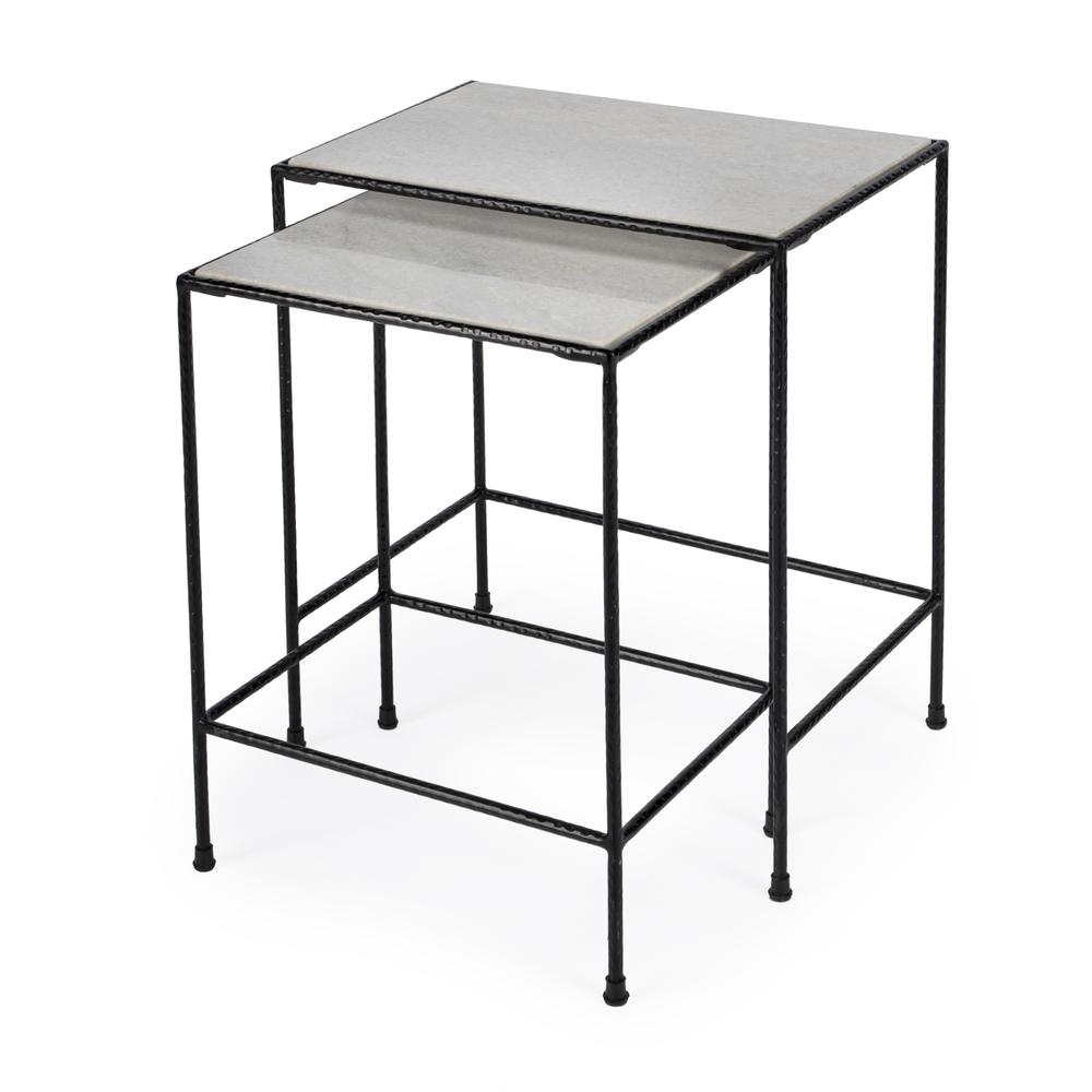 Carrera Nesting Tables, Black, Black and White. Picture 3