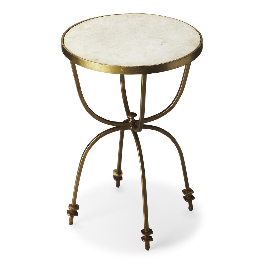 Hager Marble & Metal Side Table, Multi-Color. Picture 1