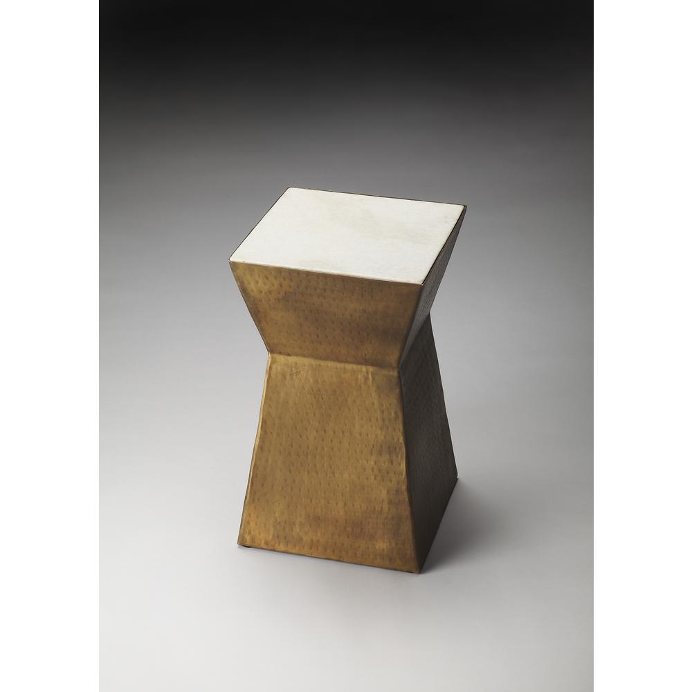 Asheville Marble & Metal Bunching  SideTable, Multi-Color. Picture 4