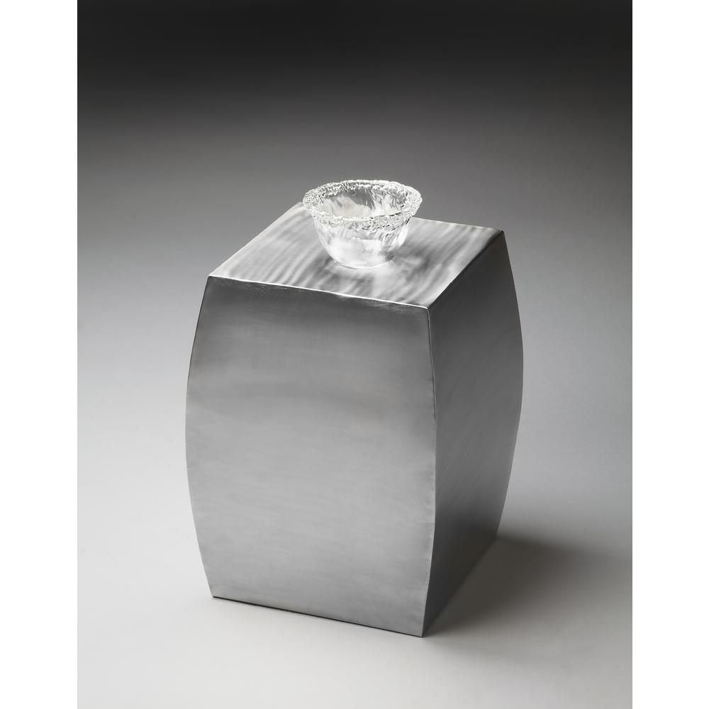 Getty Stainless Steel Side Table, Silver. Picture 2