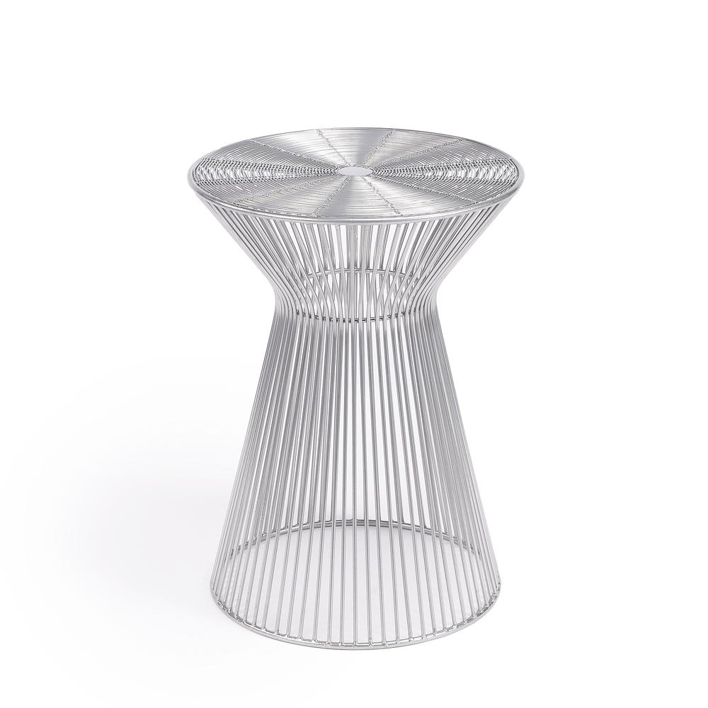 Greeley Metal Side Table, Silver. Picture 1