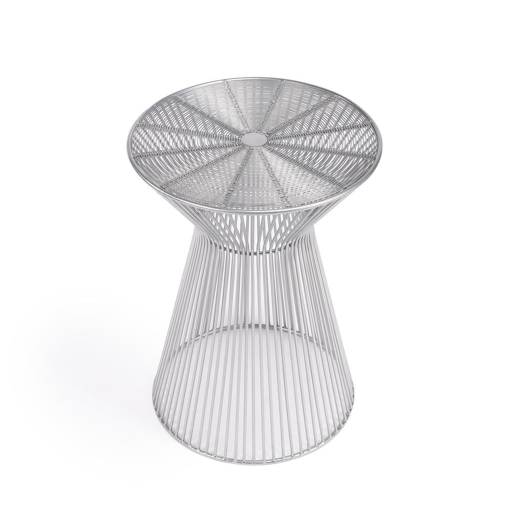 Greeley Metal Side Table, Silver. Picture 2