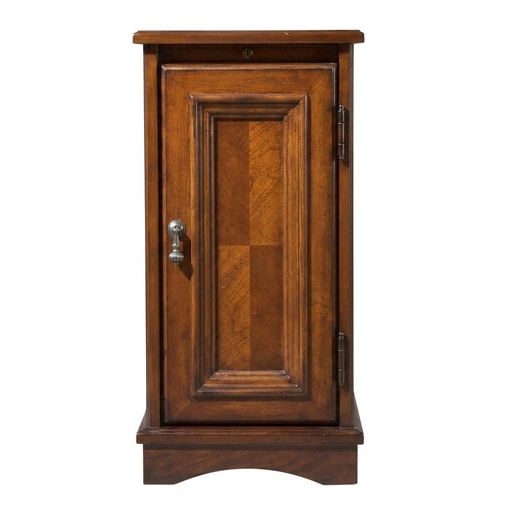 Transitional Chairside Chest with Storage, Accent Cabinet, Cherry. Picture 1