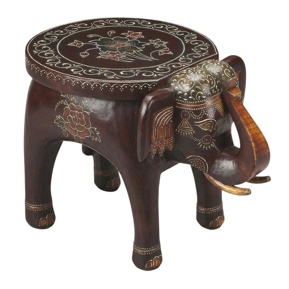 Round Hand Painted Accent Table, Boho Eclectic Side Table for Living Room. Picture 5