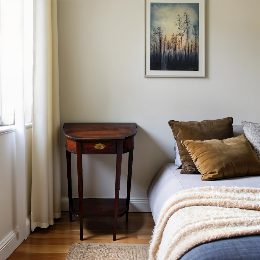 Elegant Narrow Entryway Table in Dark Brown for Living Room and Hall. Picture 5