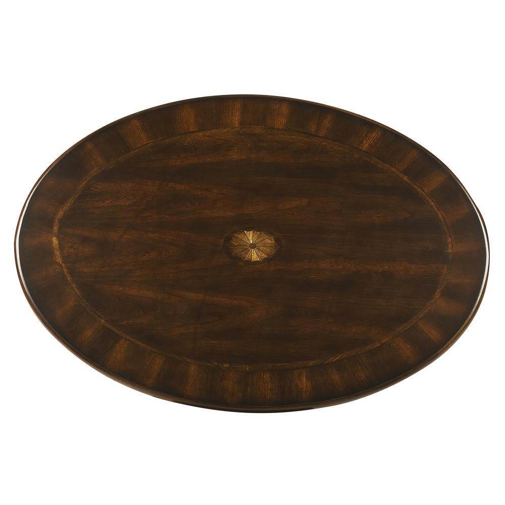 Grace Oval 4 Legs Coffee Table, Dark Brown. Picture 2