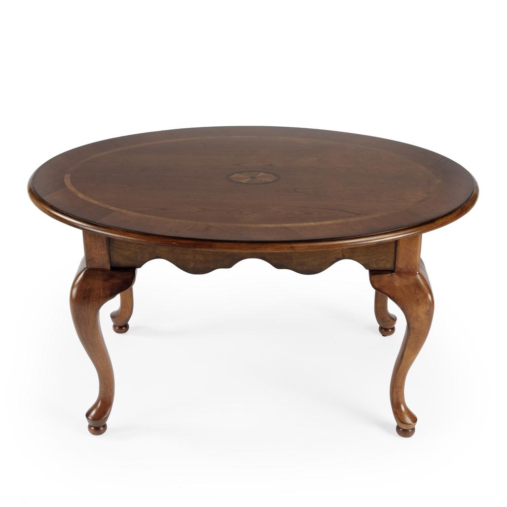 Grace Oval 4 Legs Coffee Table, Medium Brown. Picture 2