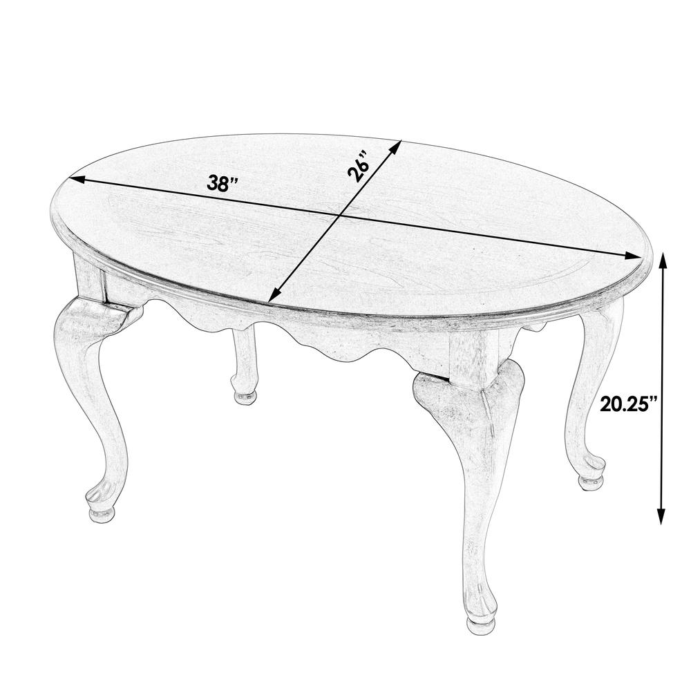 Grace Oval 4 Legs Coffee Table, Medium Brown. Picture 7
