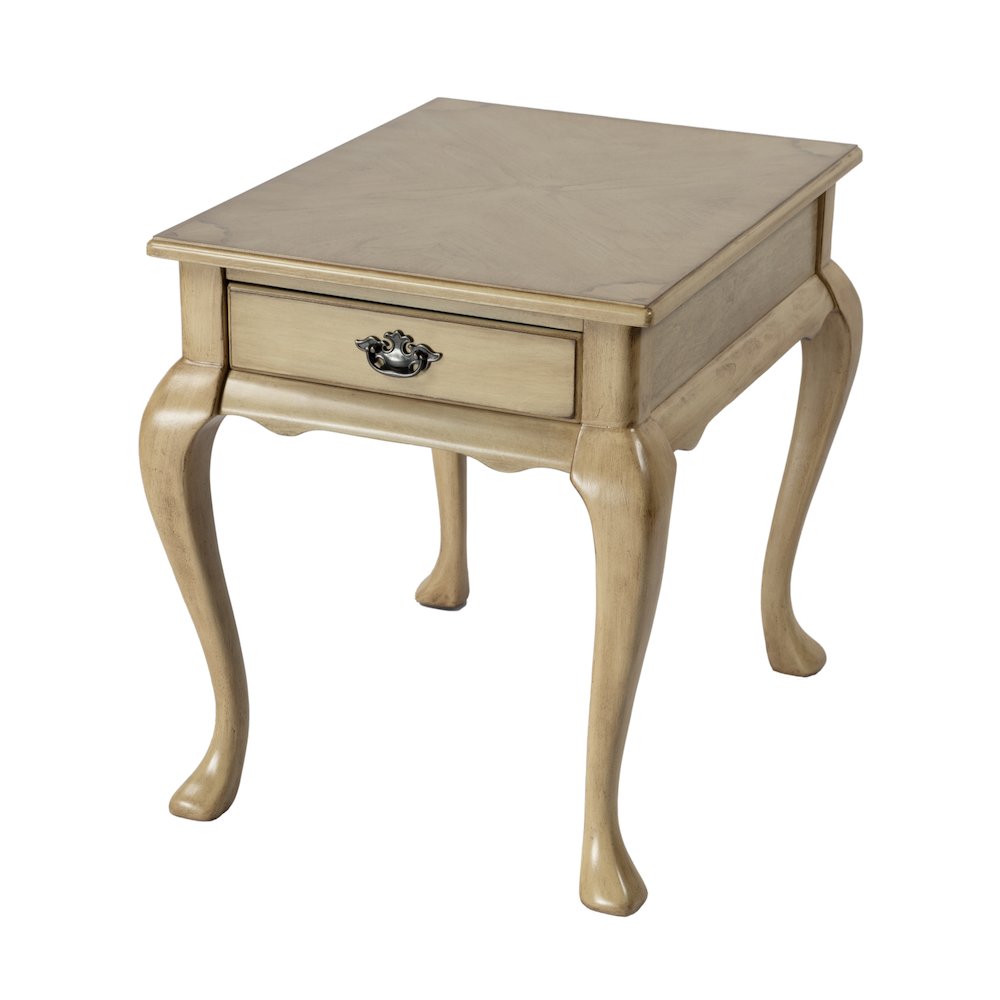 Grace 1-Drawer End Table, Beige. Picture 1