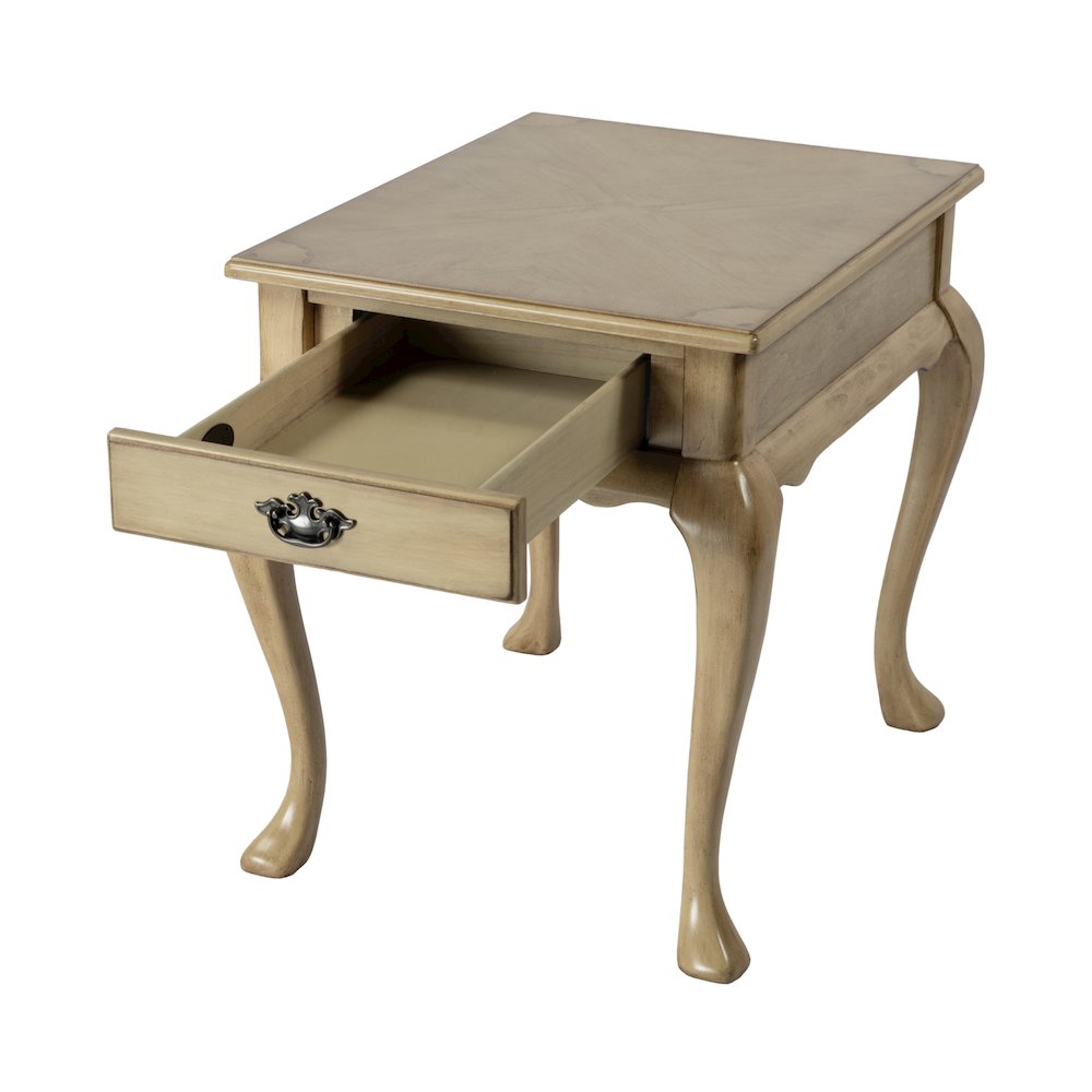 Grace 1-Drawer End Table, Beige. Picture 2