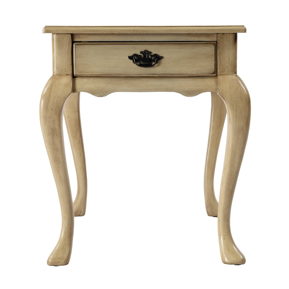 Grace 1-Drawer End Table, Beige. Picture 3