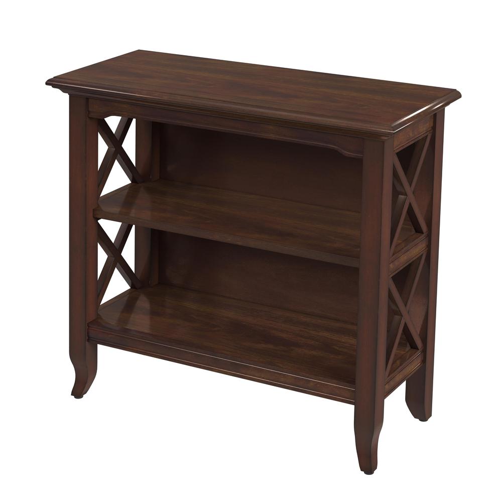 Newport 32"W 2 Shelf Bookcase, Dark Brown. Picture 1