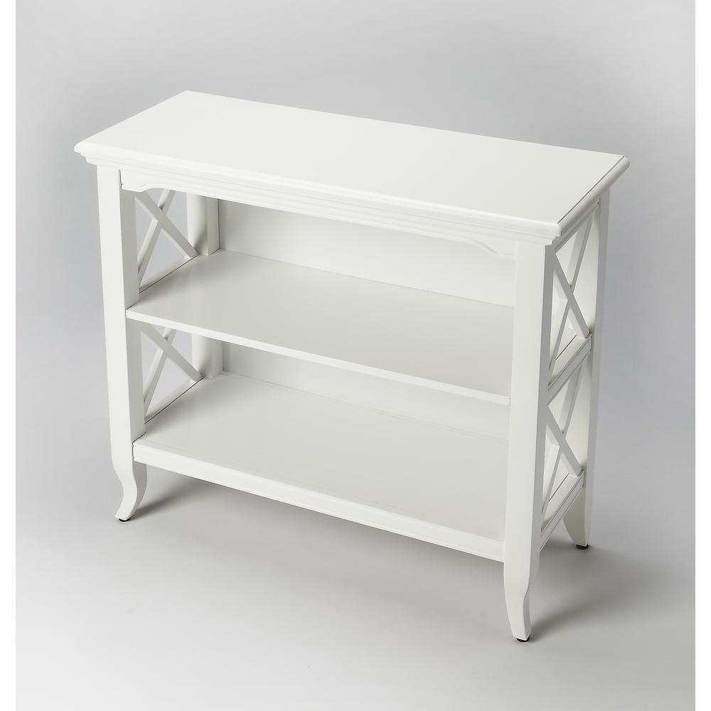 Newport 32"W 2 Shelf Bookcase, White. Picture 2