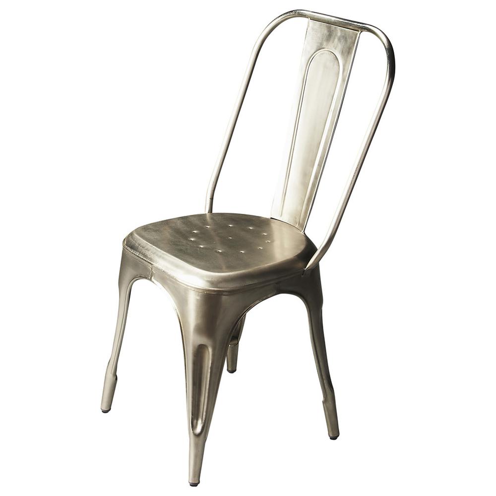 Garcon Iron Side Chair, Silver. Picture 1