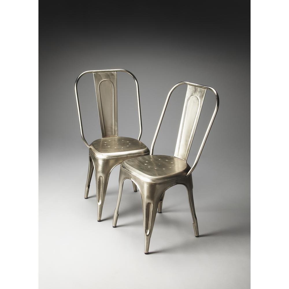 Garcon Iron Side Chair, Silver. Picture 2