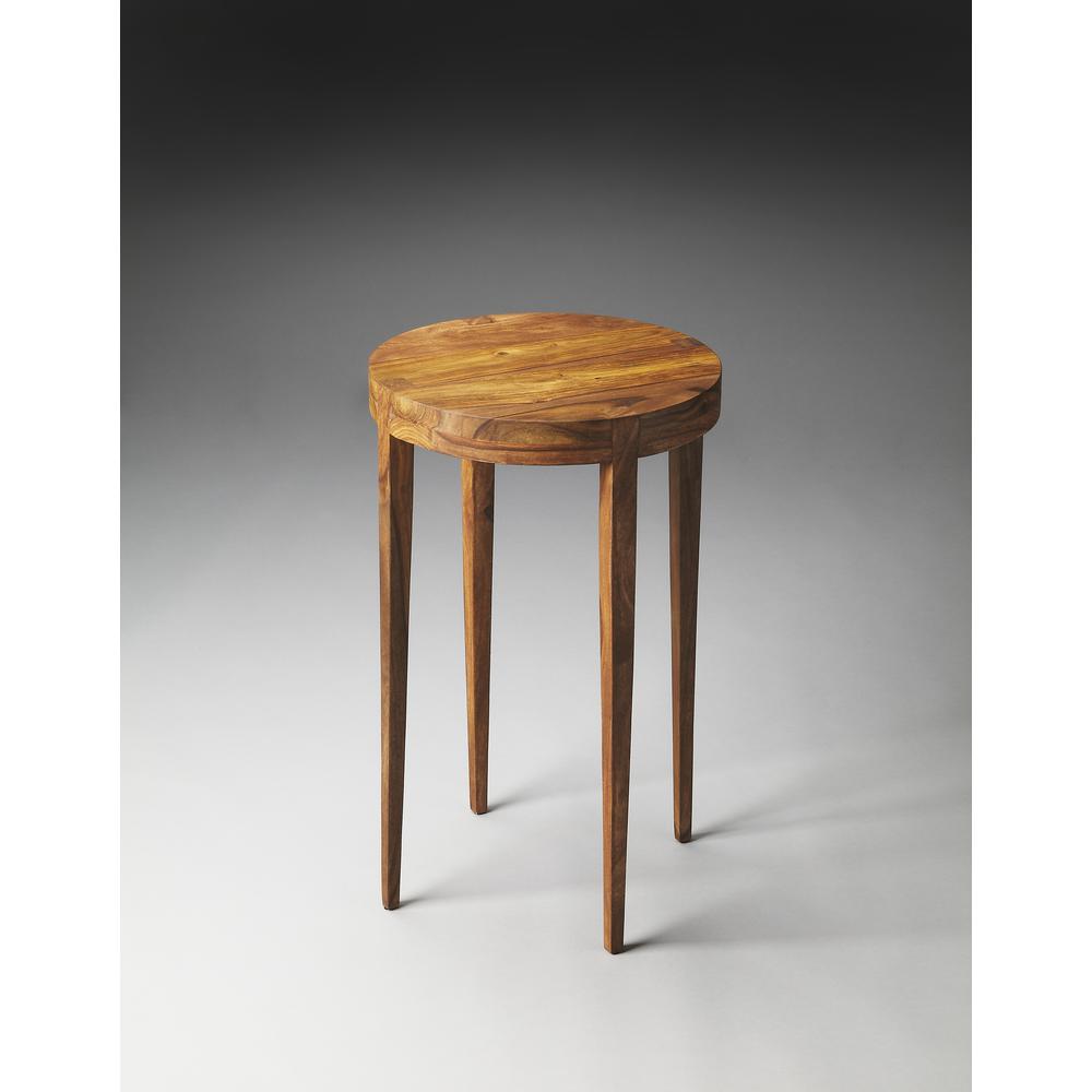 Cagney Solid Wood Side Table, Light Brown. Picture 3