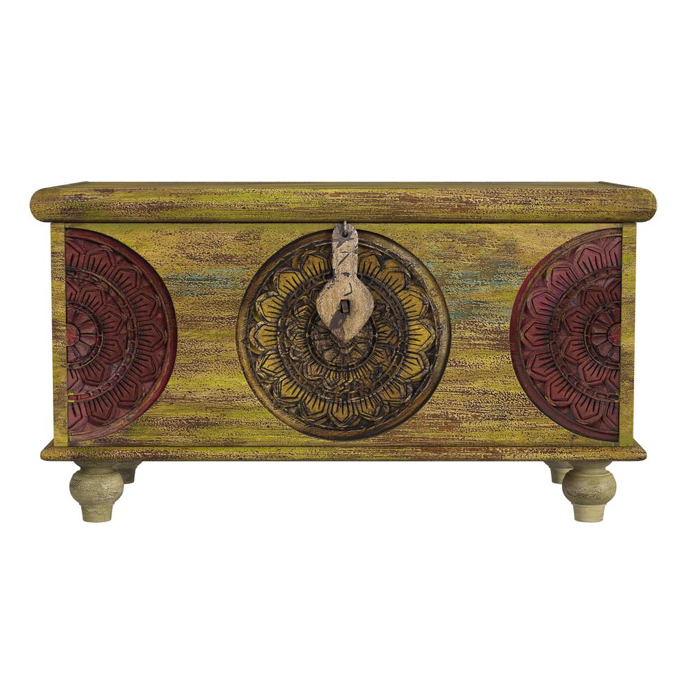 Mesa Carved Wood Trunk Coffee Table, Assorted. Picture 2