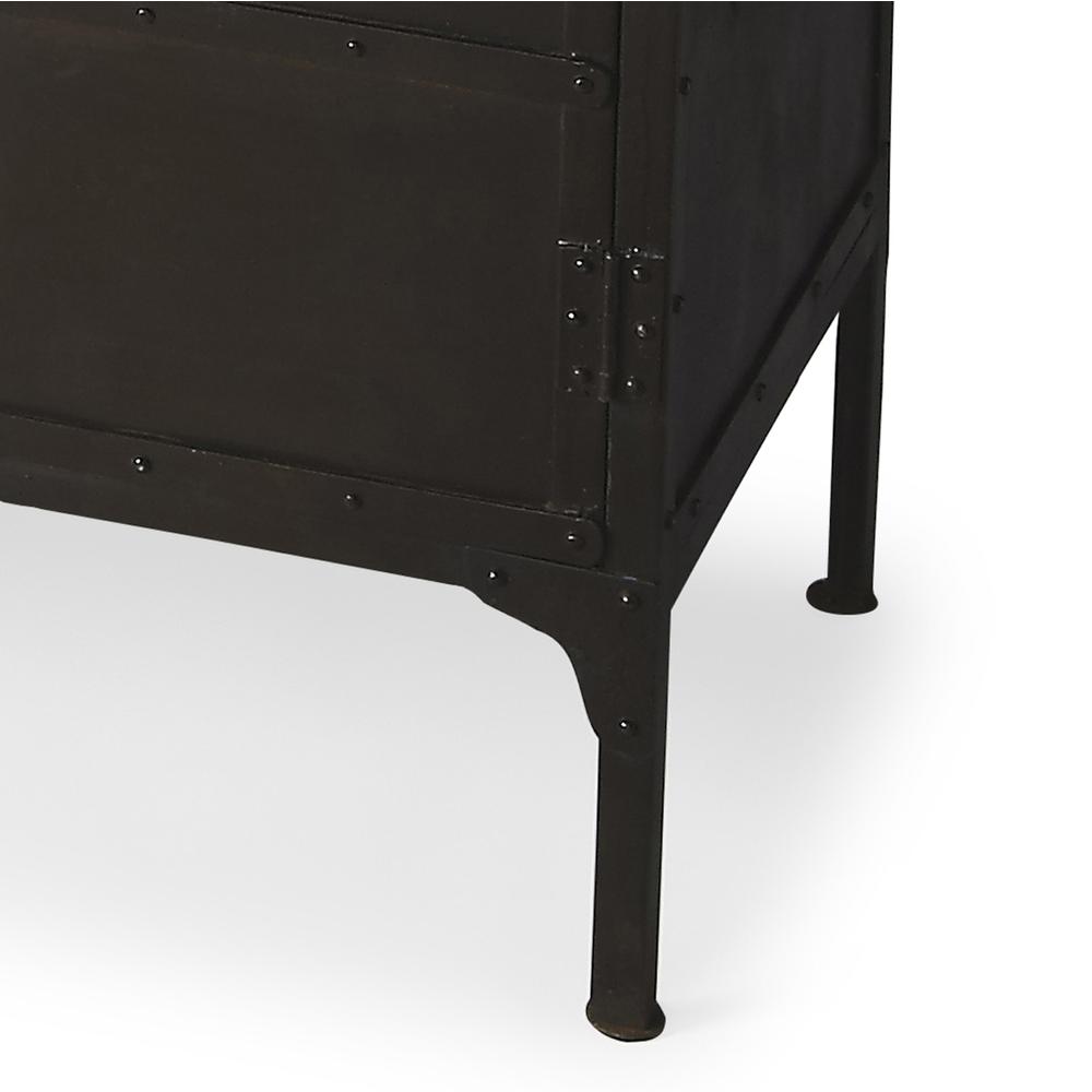 Owen Industrial Chic Console Cabinet, Black. Picture 3