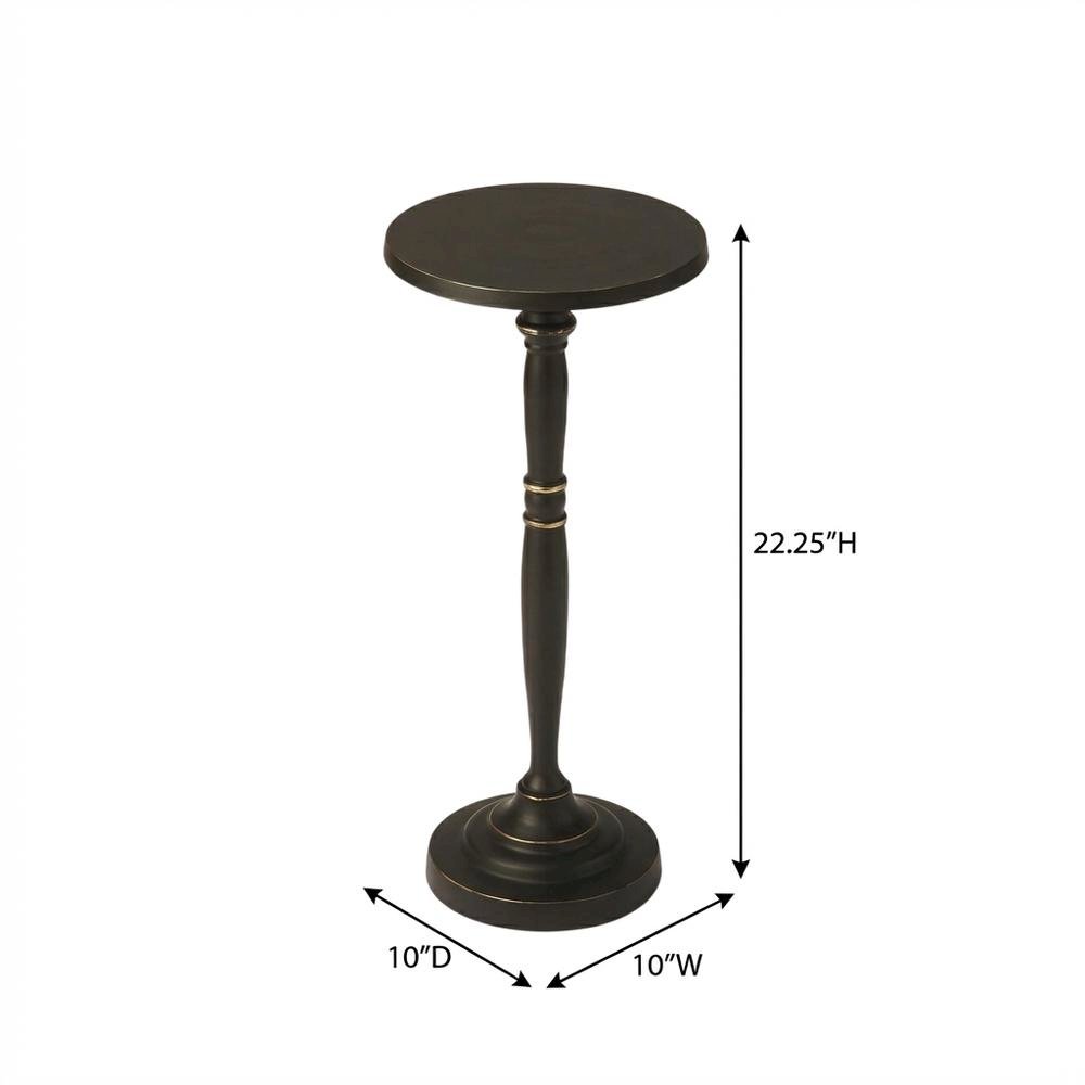 Round Metal End Table, Distressed Traditional Side Table for Living Room. Picture 4
