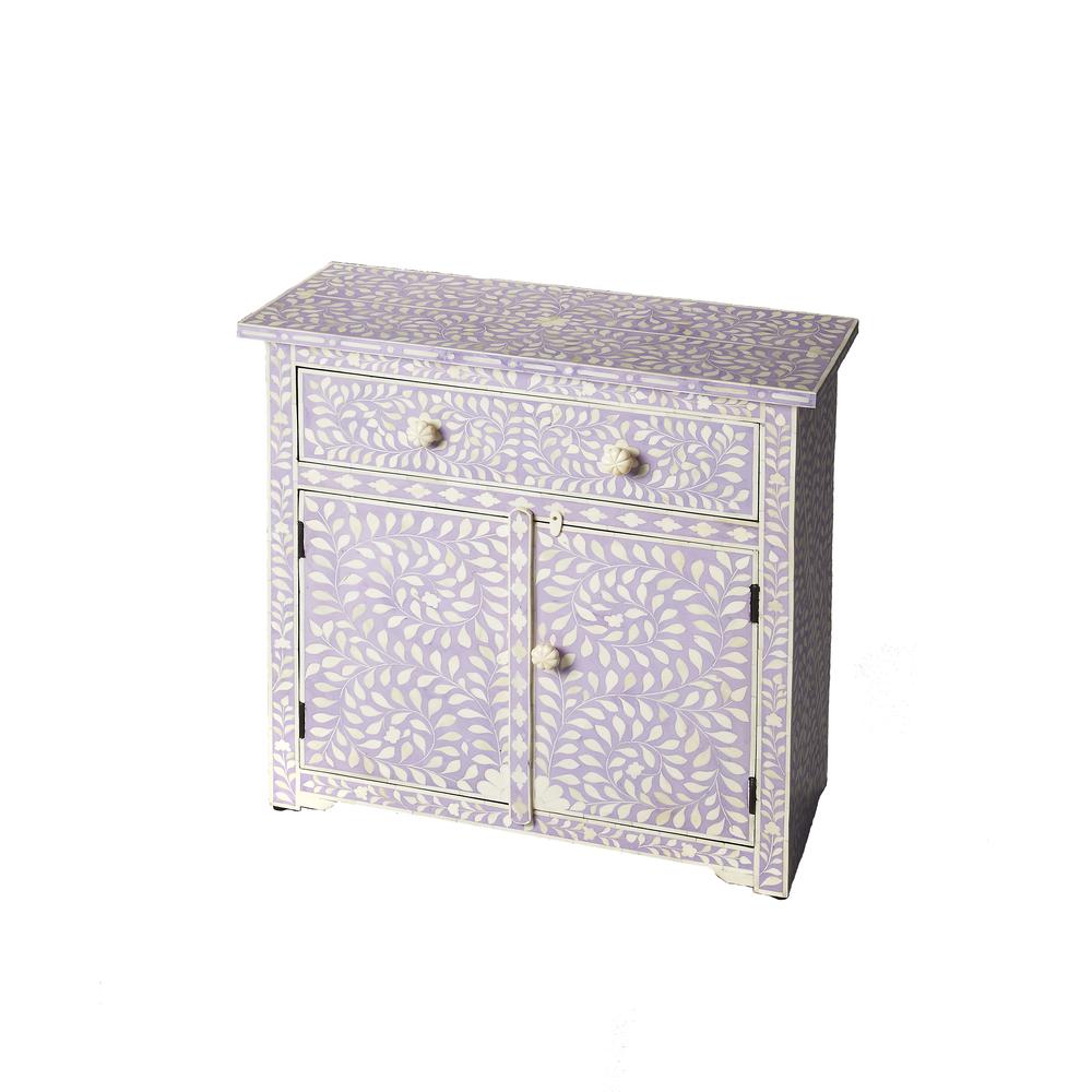 Vivienne Lavender Bone Inlay Console Chest, Purple. Picture 1