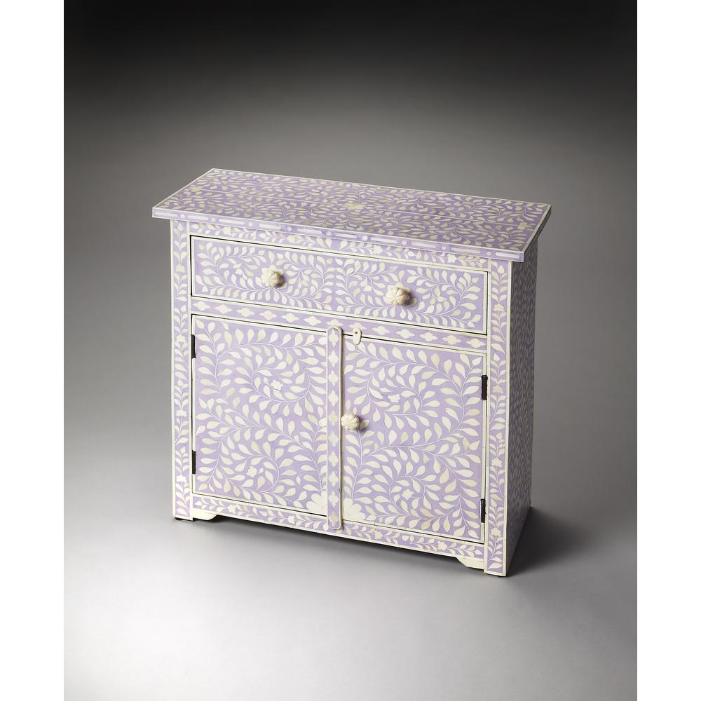 Vivienne Lavender Bone Inlay Console Chest, Purple. Picture 4