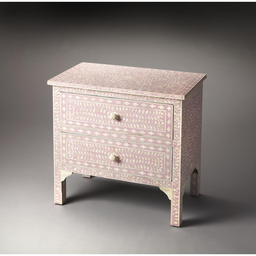 Vivienne Pink Bone Inlay Accent Chest, Pink. Picture 4