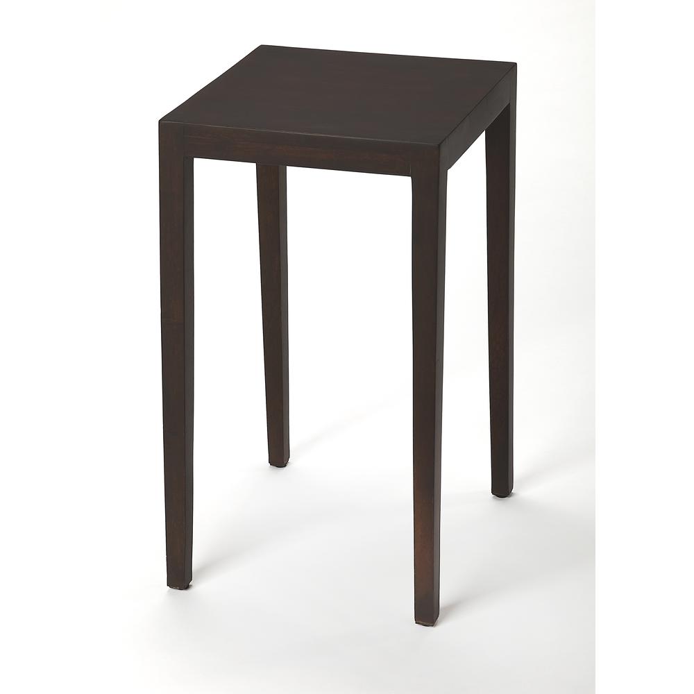 Cagney Solid Wood Scatter Side Table, Dark Brown. Picture 1