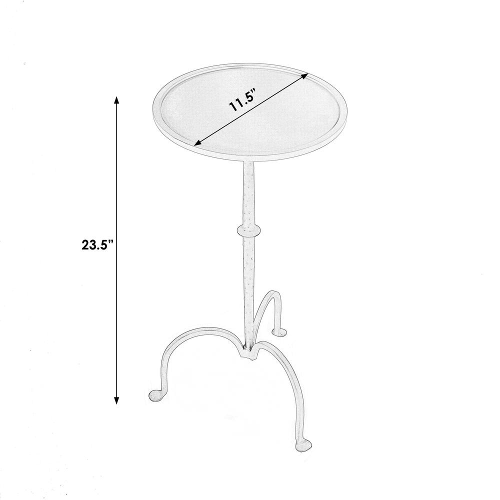 Founders Griege Iron Pedestal Side Table, Gray and White. Picture 6