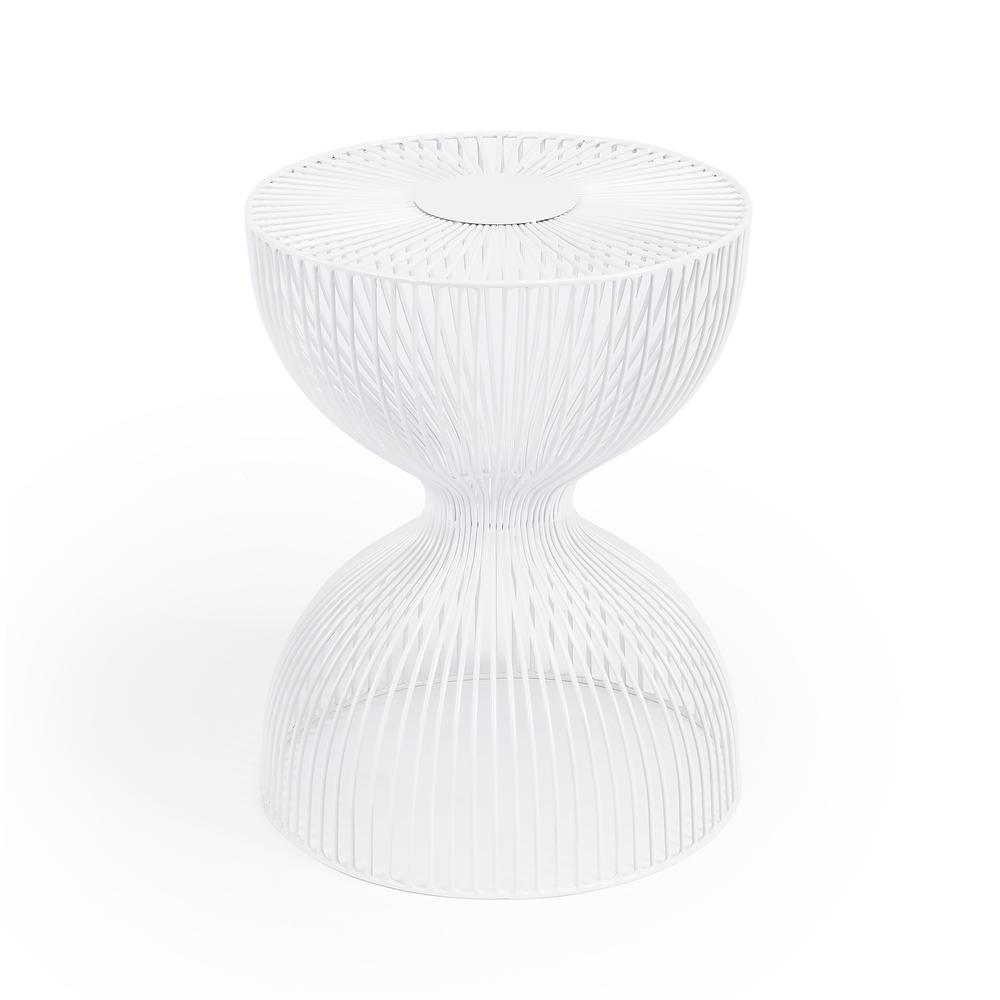 Nicholas Metal Side Table, White. Picture 1