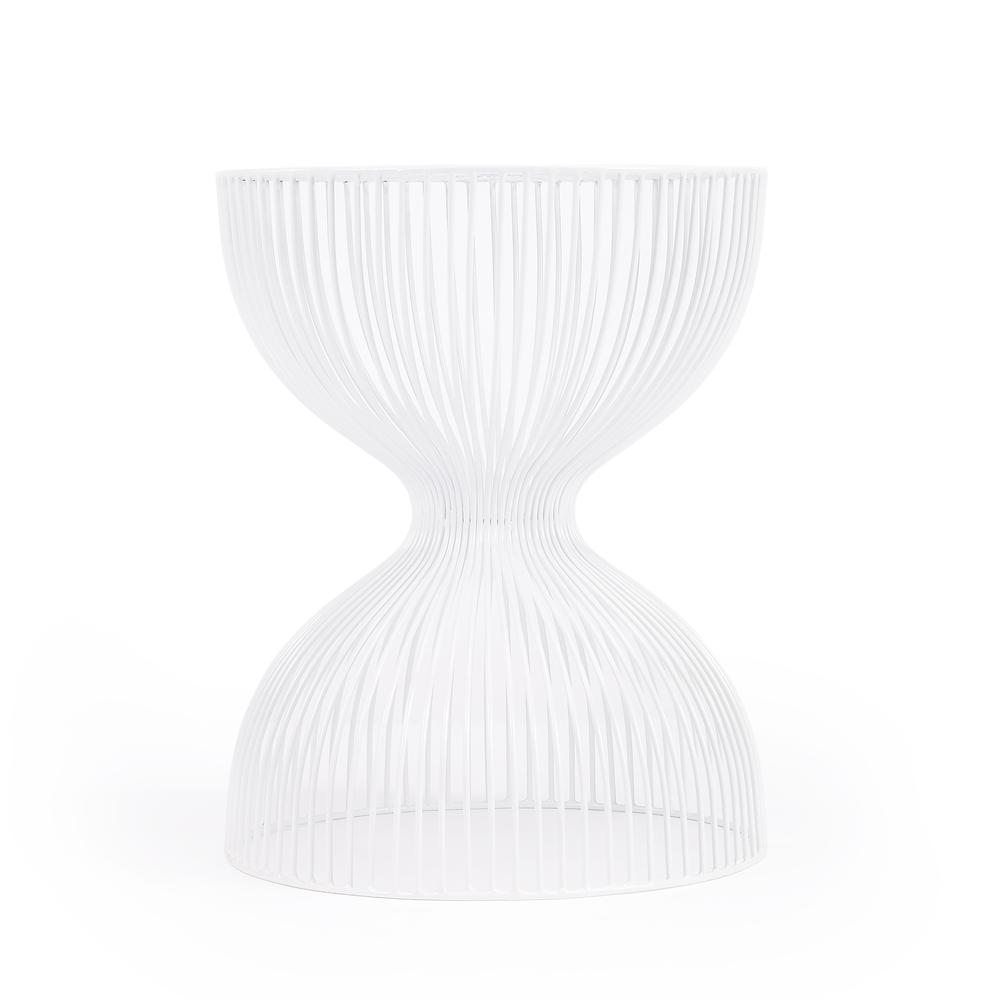 Nicholas Metal Side Table, White. Picture 2