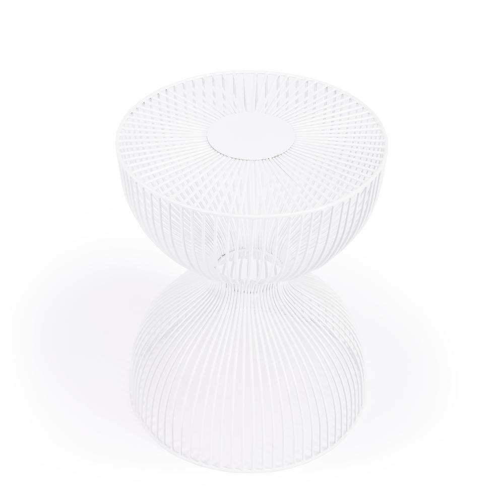 Nicholas Metal Side Table, White. Picture 3