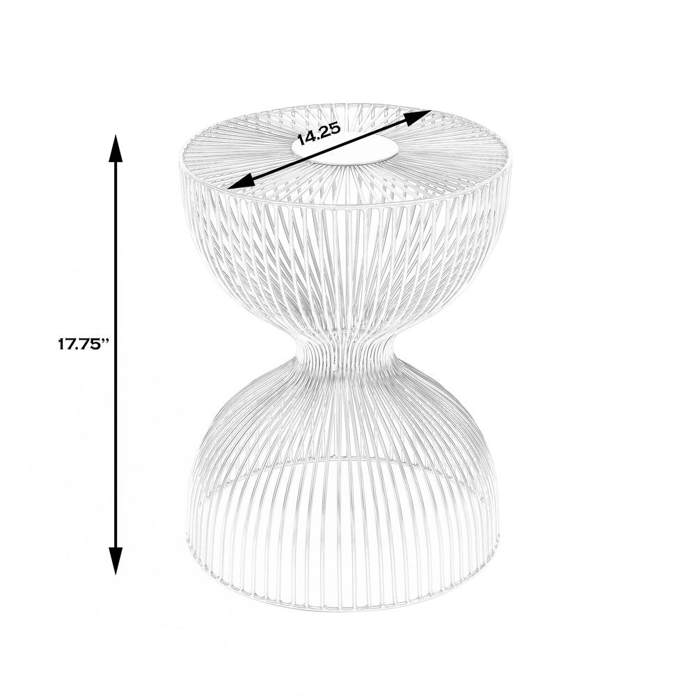 Nicholas Metal Side Table, White. Picture 5