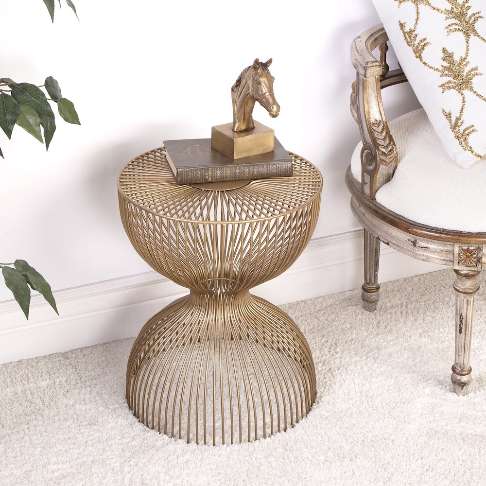 Nicholas Metal Side Table, Gold. Picture 6
