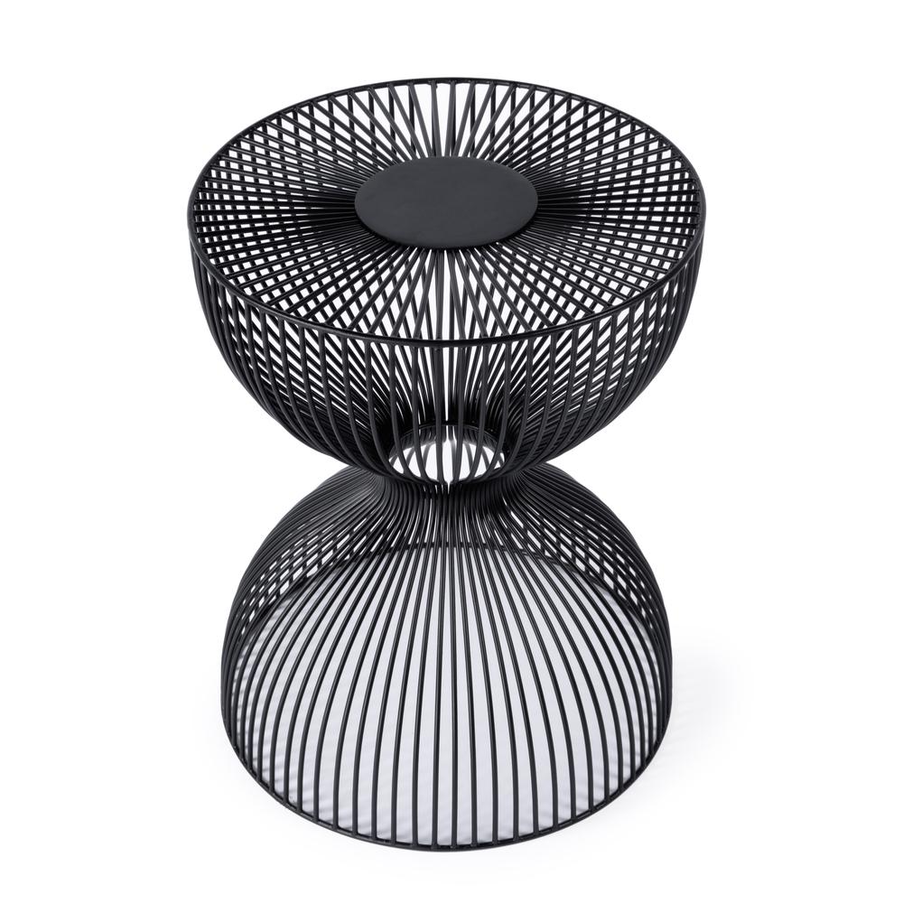 Nicola Outdoor Metal Side Table, Black. Picture 1