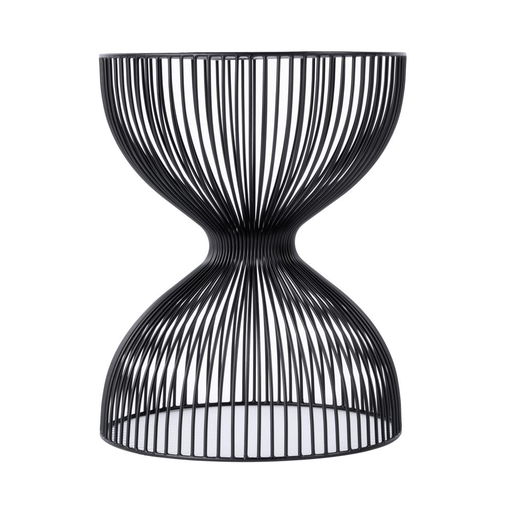 Nicola Outdoor Metal Side Table, Black. Picture 2