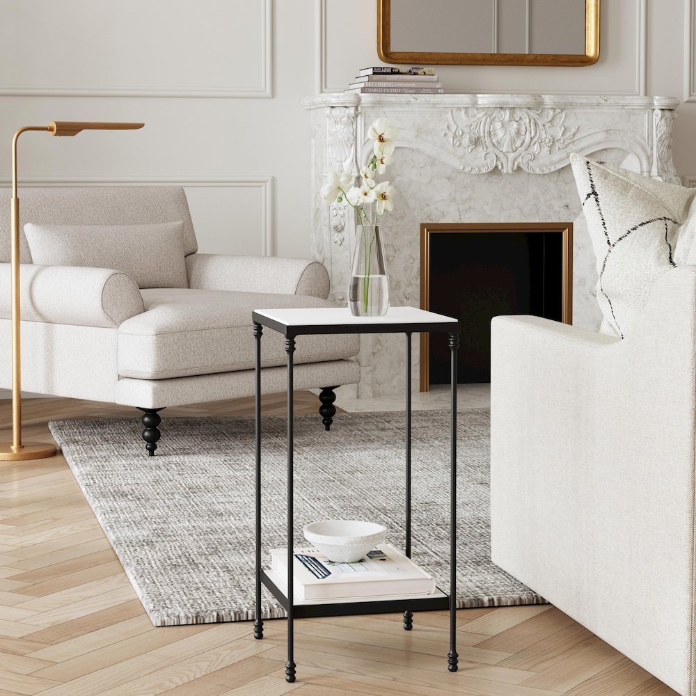 Larkin Marble & Iron Side Table, Multi-Color. Picture 7