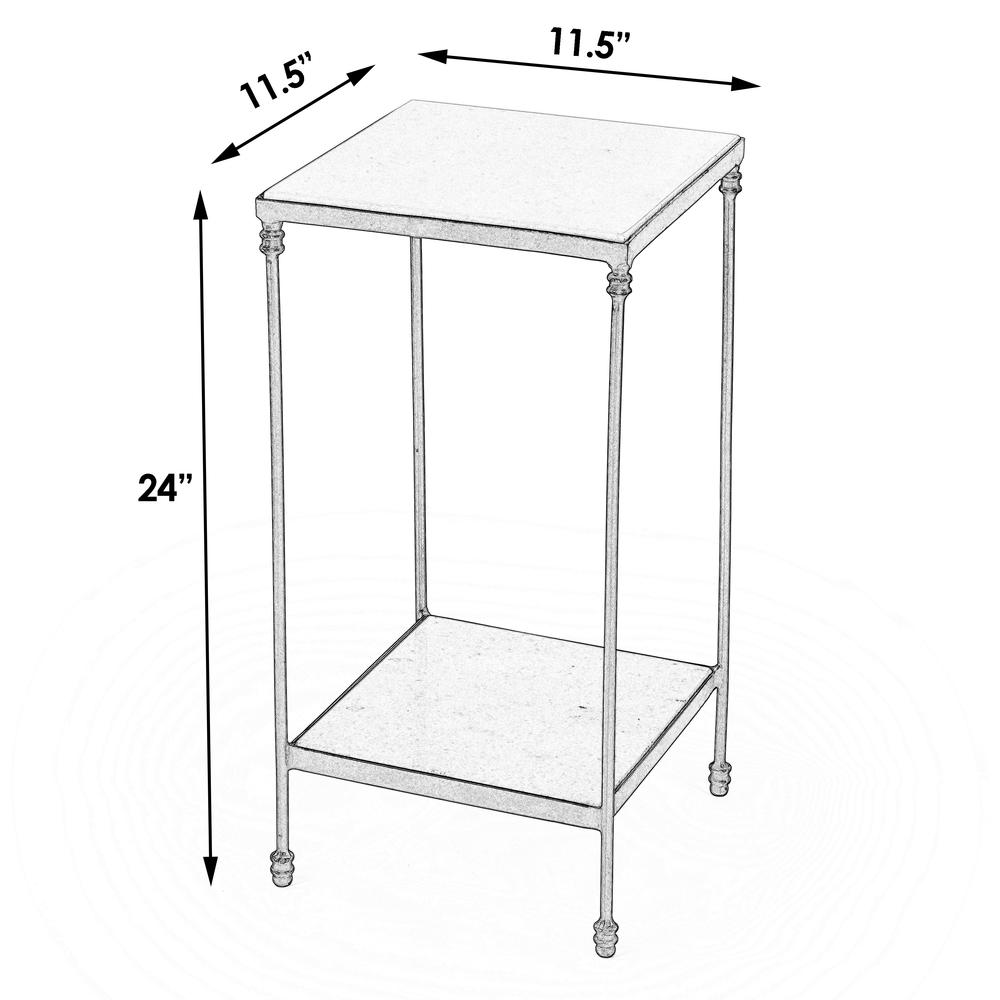 Larkin Outdoor Marble & Iron Side Table, Black. Picture 7